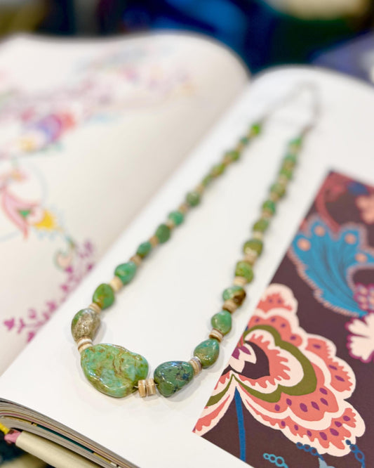 Necklace - Turquoise & Heishi Shell & Sterling