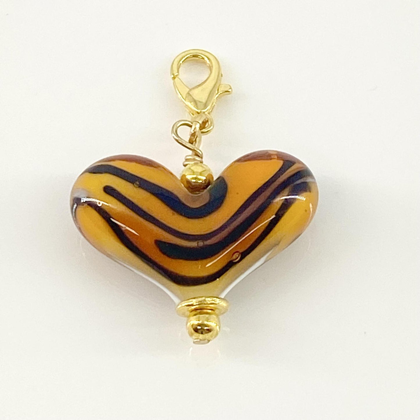 Pendant - Animal Print Heart - Glass & Goldfill (Video)