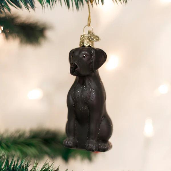Ornament - Blown Glass - Black Labrador