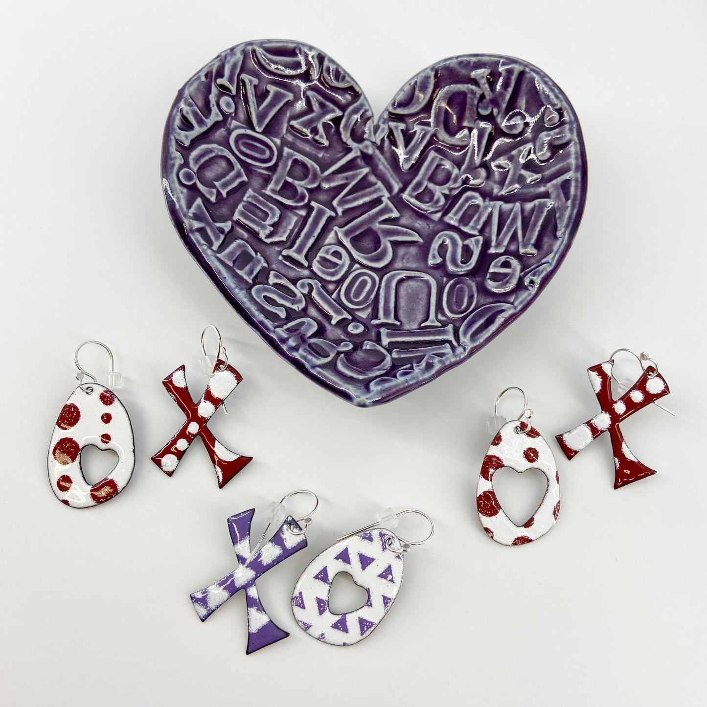 Earrings - X and O - Enamel