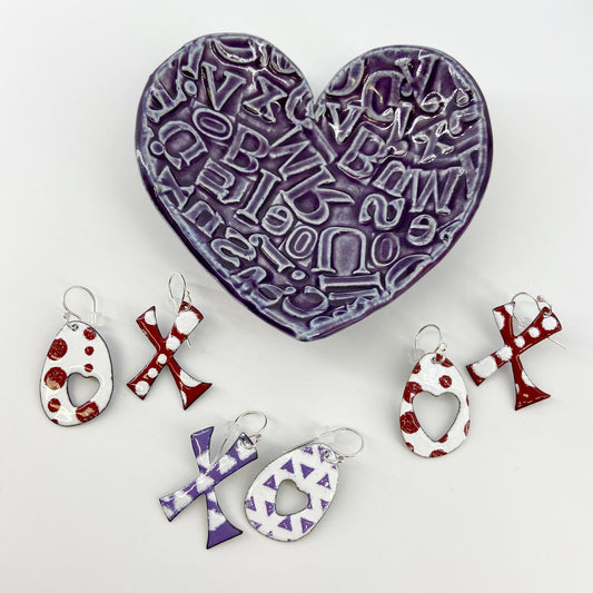 Earrings  - X and O - Enamel