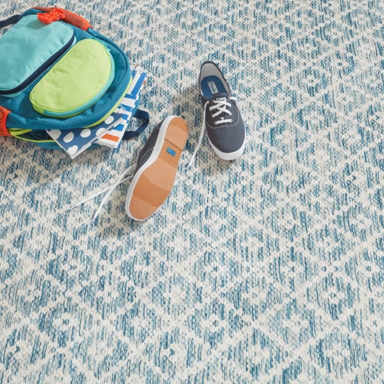 Rug - Machine-Washable - Melange Diamond Blue