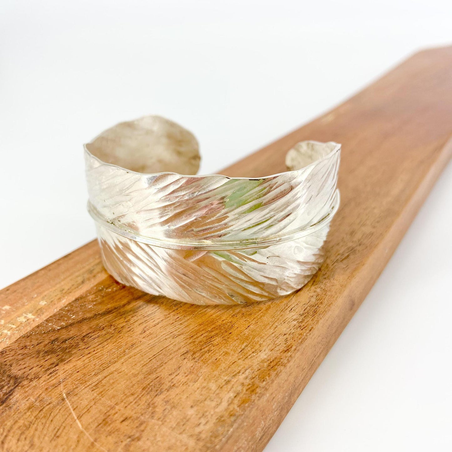 Bracelet - Sterling "Feather" Cuff - Handmade