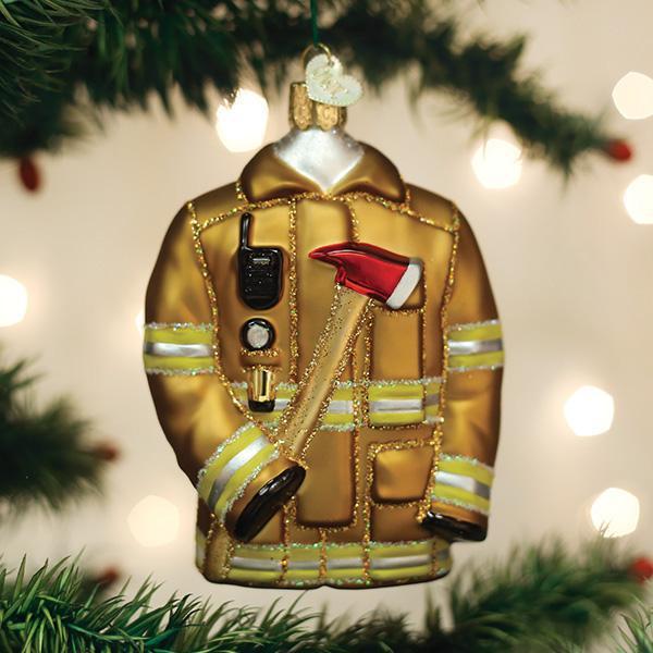 Ornament - Blown Glass - Firefighter's Coat