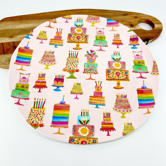 Platter - Celebrate Cakes - Faux Ceramic - 14.5"