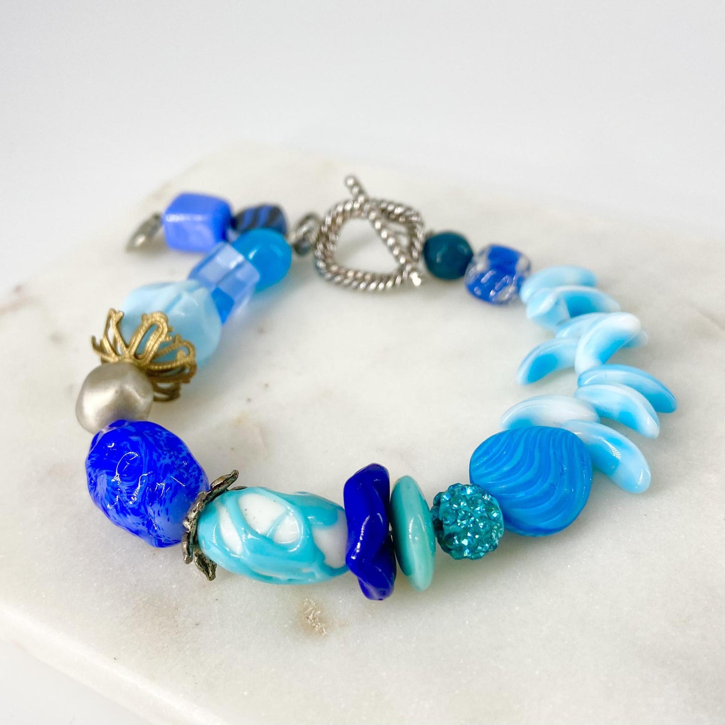 Bracelet - Vintage Bead Original - Vintage Blues