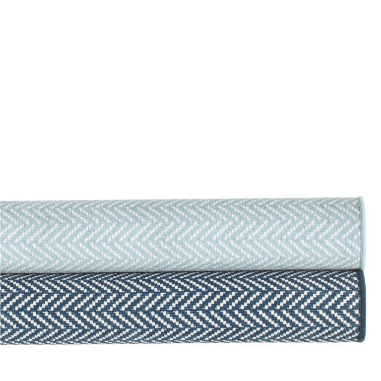 Rug - Machine Washable - Herringbone Swedish Blue