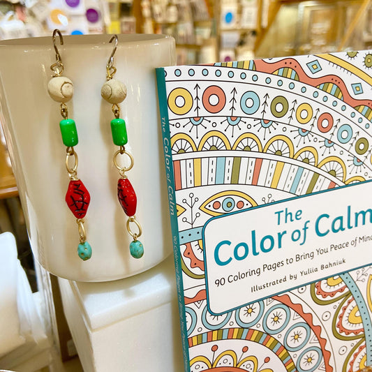 Earrings - Beaded Originals - Red Crackle