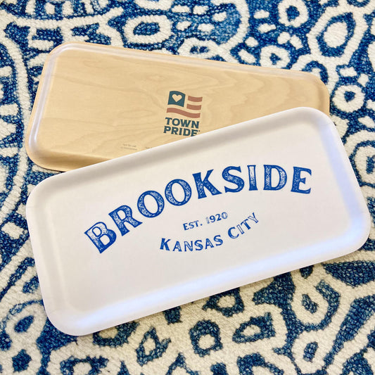 Tray - Brookside - Blue on White