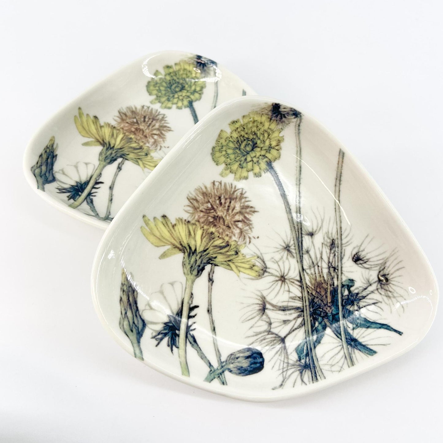 Dish - Glazed Ceramic - coneflower
