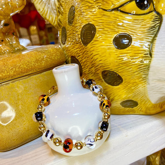 Bracelet - Glass Pearl & Gold Plate - Animal