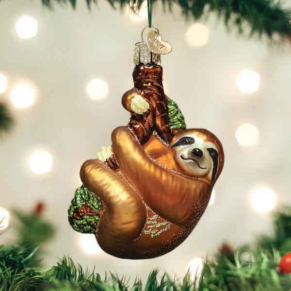 Ornament - Blown Glass - Sloth