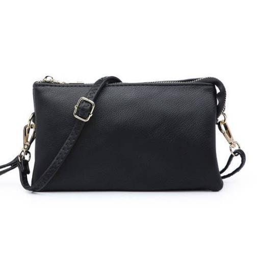 4 in 1 Handbag - Crossbody/Clutch/Wristlet - Black