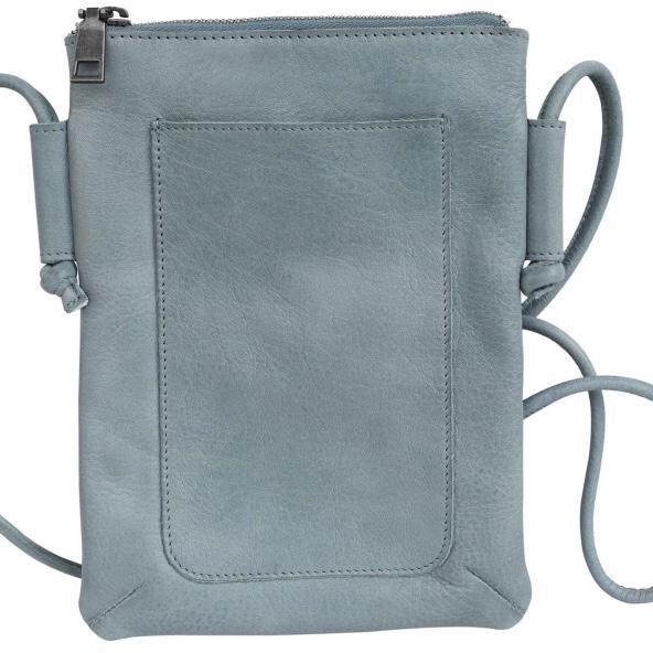 Handbag - Leather "Grab & Go" Crossbody - Sky Blue