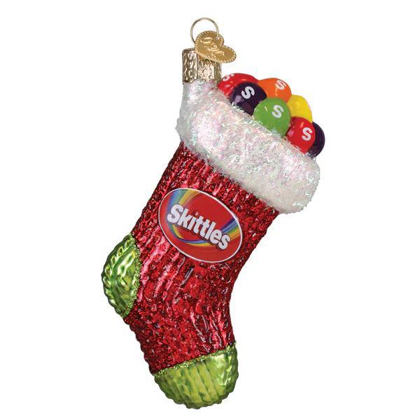 Ornament - Blown Glass - Skittles Stocking