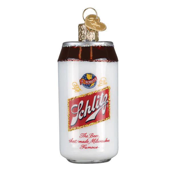 Ornament - Blown Glass - Schlitz Beer Can