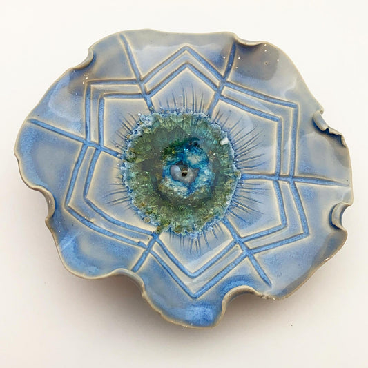 Ceramic Wall Art - "Baby Aster" - Baby Blue
