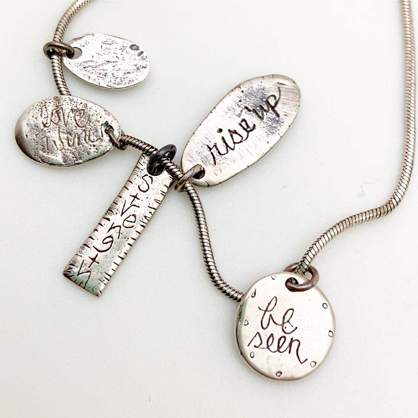 Necklace - "Strong Girl" Charms - Sterling