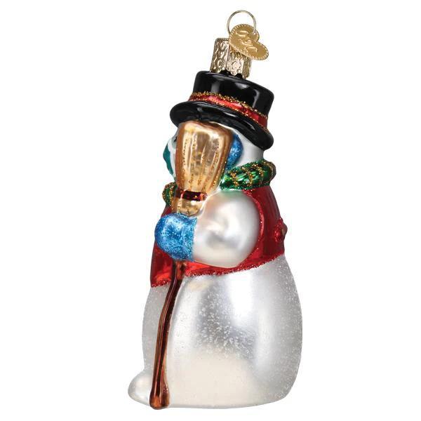 Ornament - Blown Glass - Snowman with Face Mask