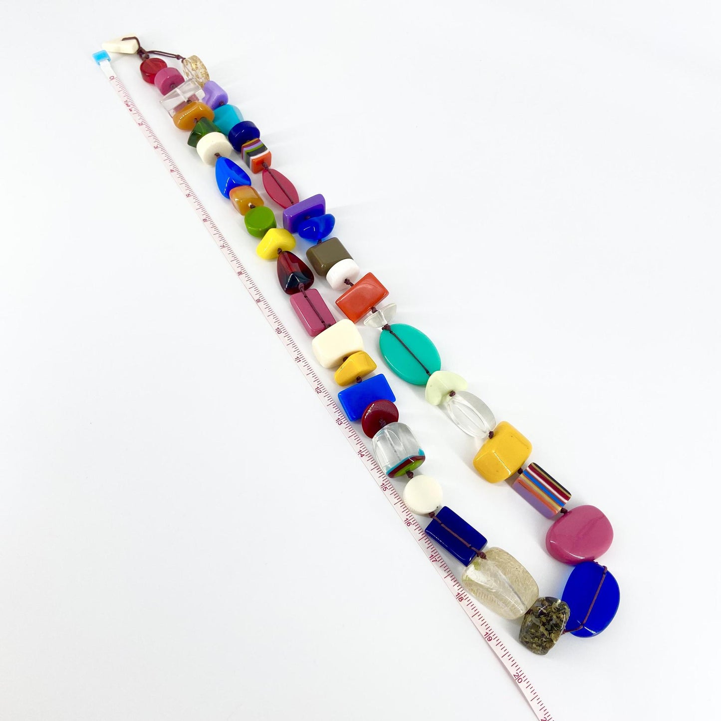 Necklace - Handknotted "Mixed Bag" Resin Original - Handmade