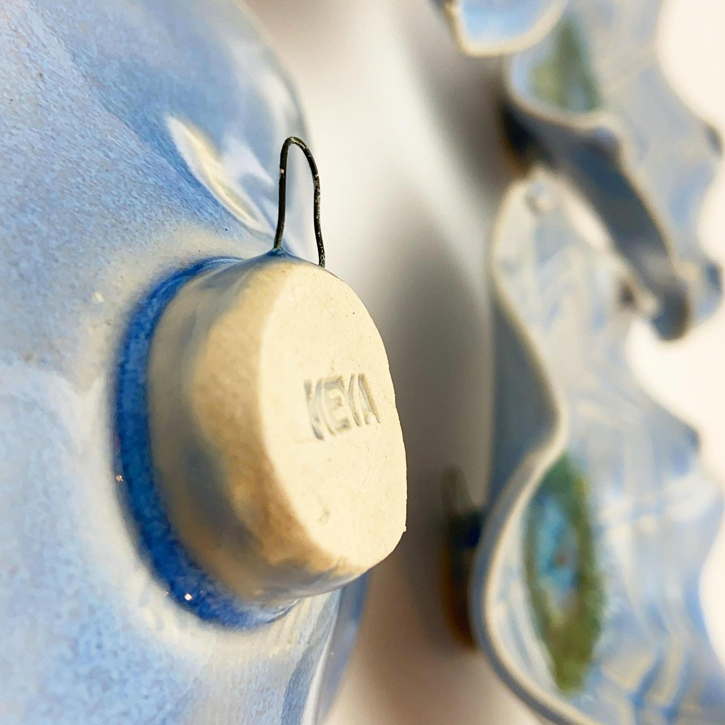 Ceramic Wall Art - "Baby Aster" - Baby Blue