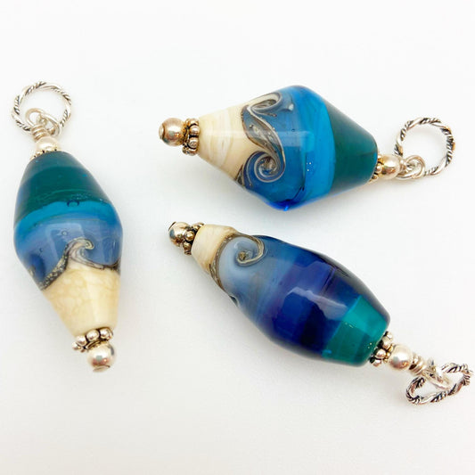 Glass Pendant - Beach - Long Conical