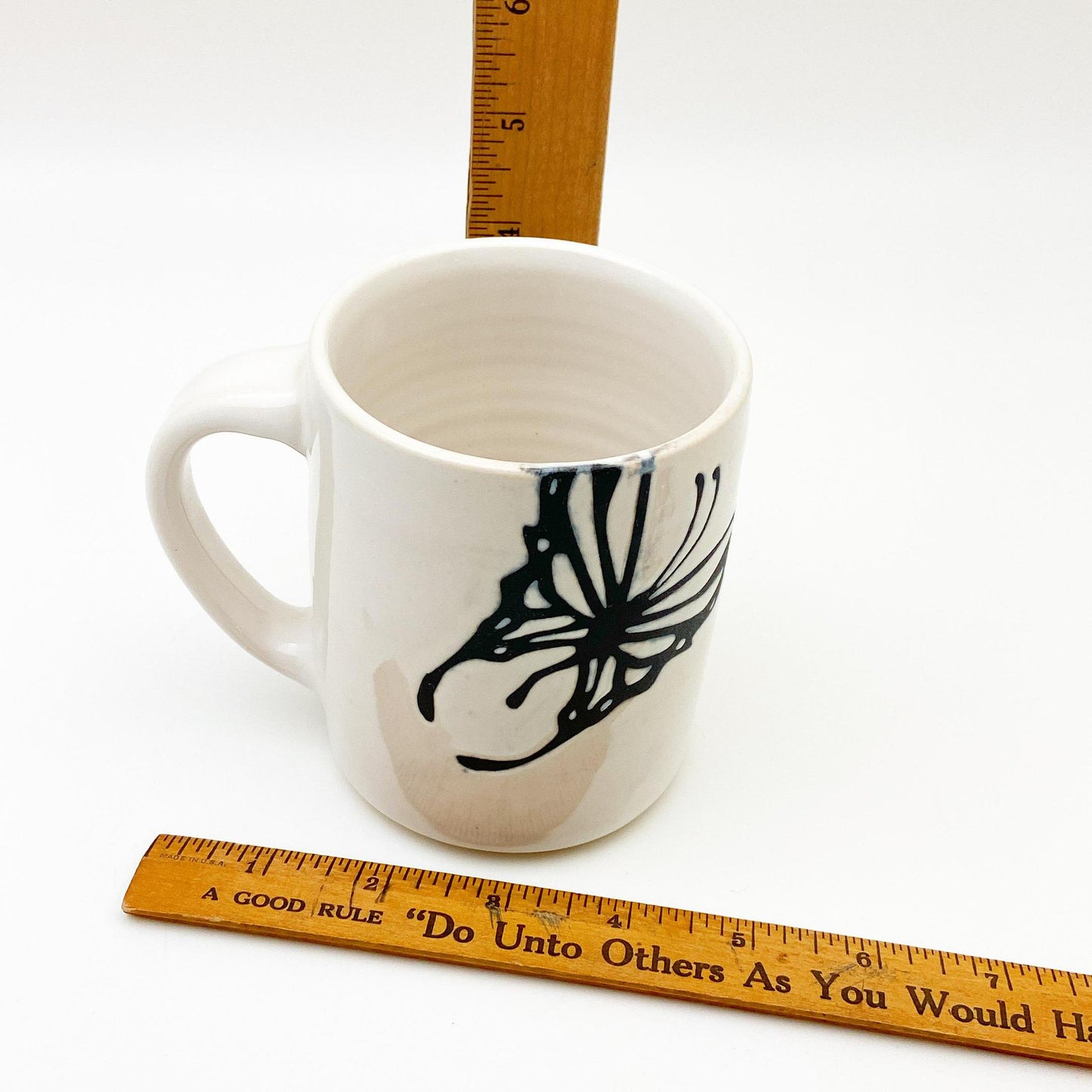 Mug - Black & White Ceramic - Butterfly