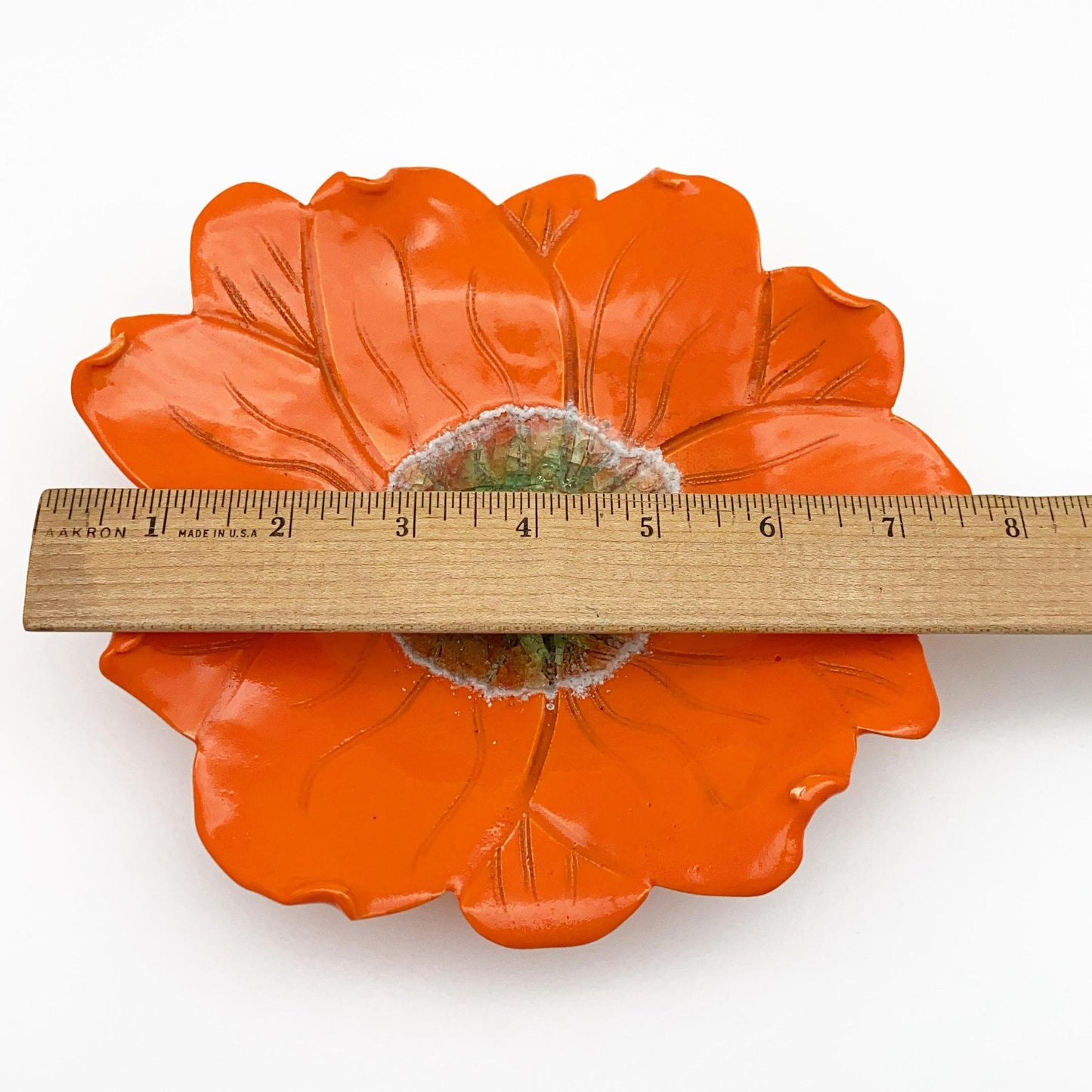 Ceramic Wall Art - Orange Flower - Small