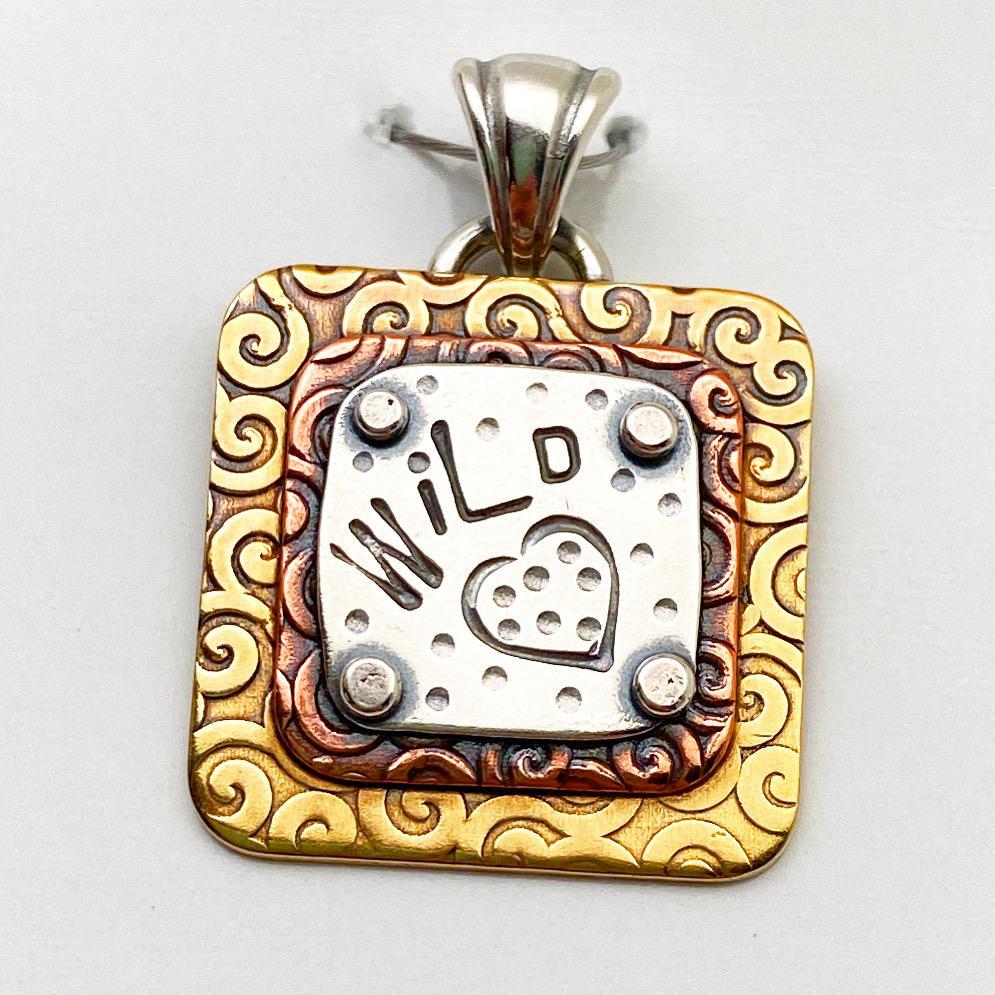 Pendant - Wild (Heart) - Small Square