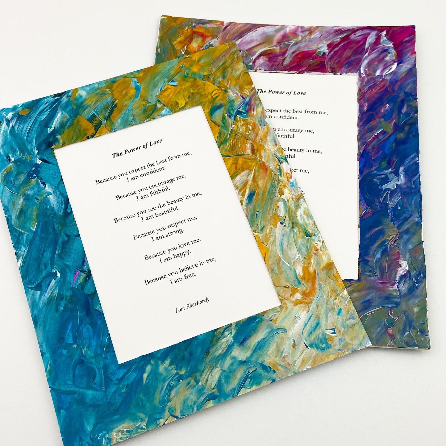Original Poem Art Print - "The Power of Love" - Hand-Painted Matte