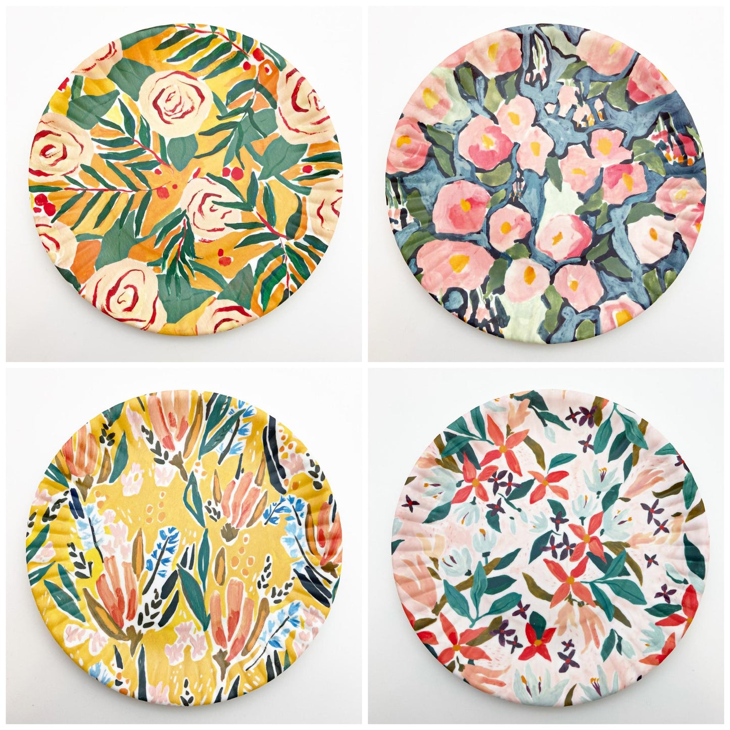 Plate - Melamine "Paper" - Tropical Floral
