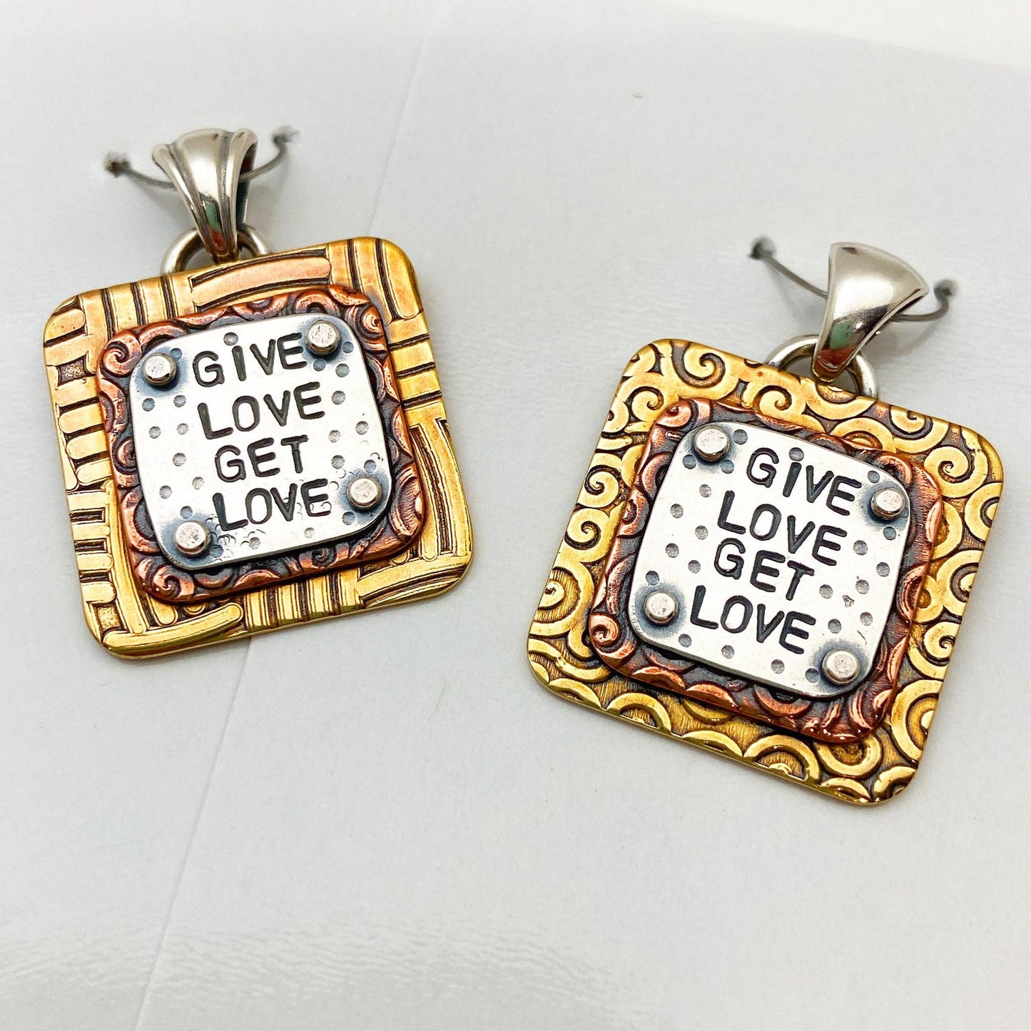 Pendant - Give Love Get Love - Small Square
