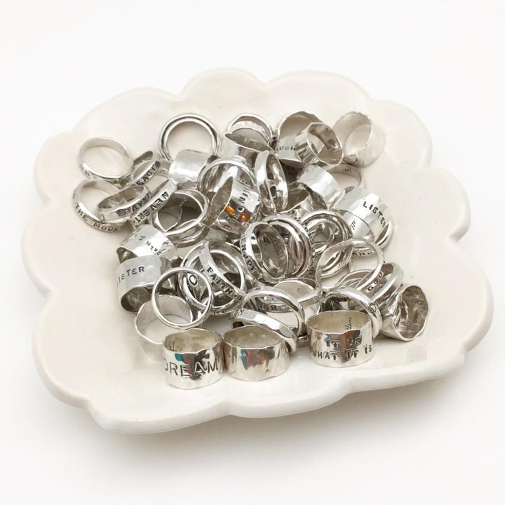 Custom Rings in Sterling - Handmade - with Words or Plain