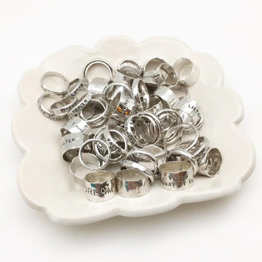 Custom Rings in Sterling - Handmade - with Words or Plain