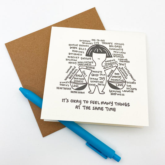 Card & Envelope - Feel Many Things  - Letterpress