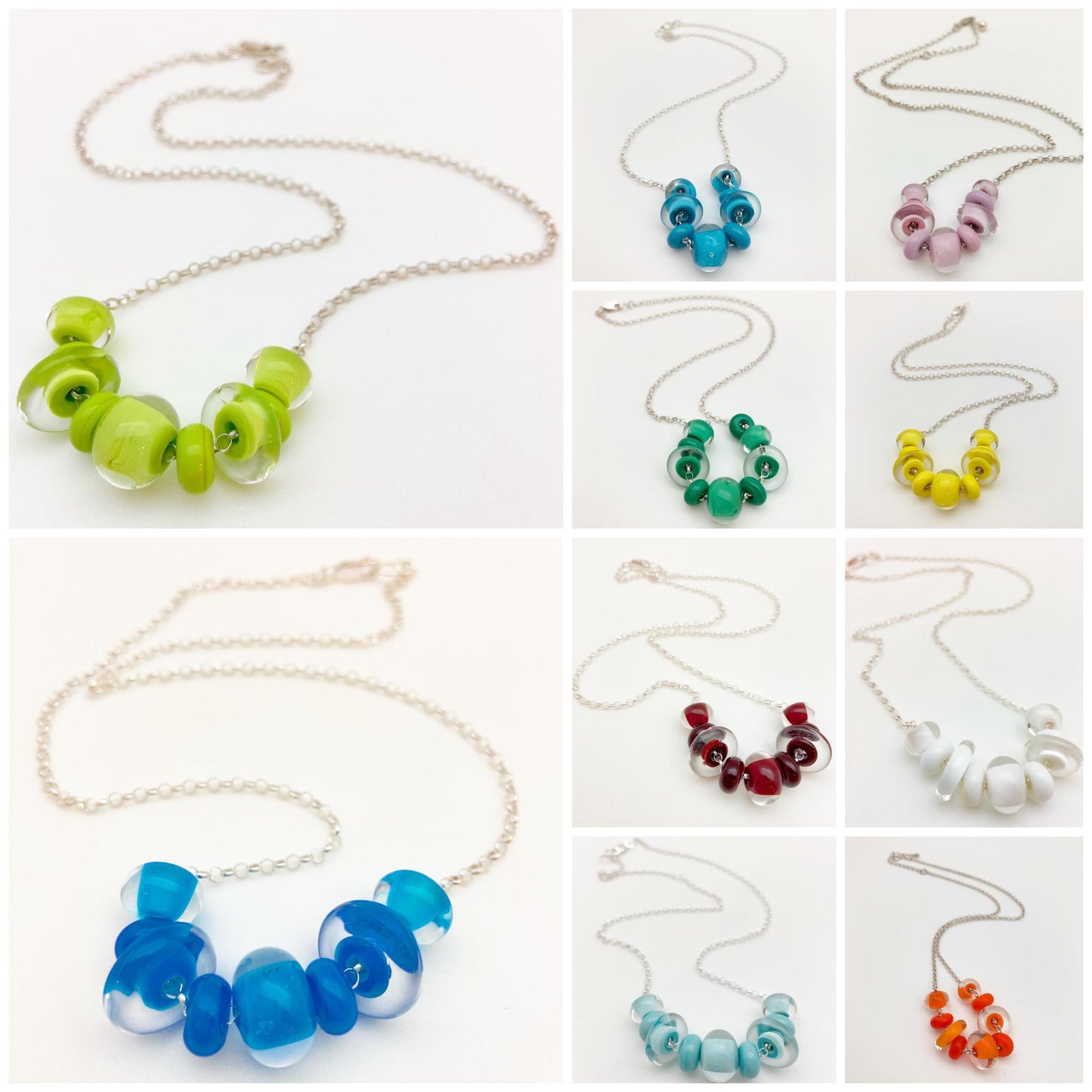 Necklace - Glass "Lifesaver" Beads - Bright Red