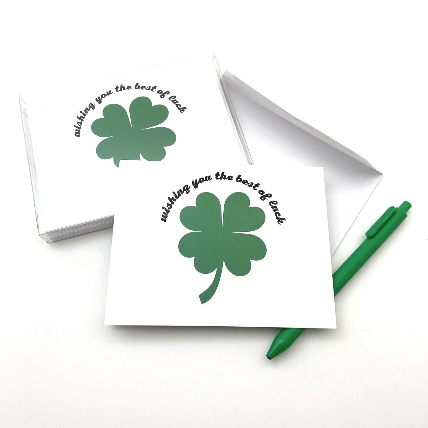 Card Set - "Wishing You the Best of Luck" - Pack of 10 - Printed