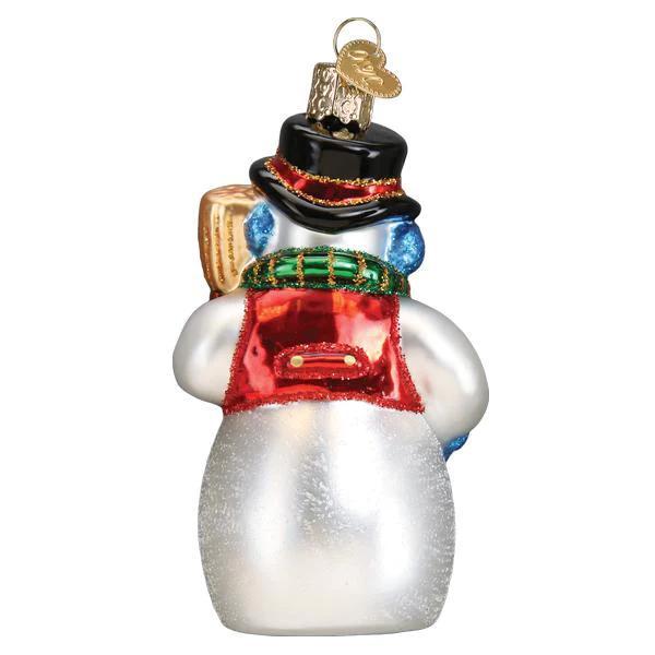 Ornament - Blown Glass - Snowman with Face Mask