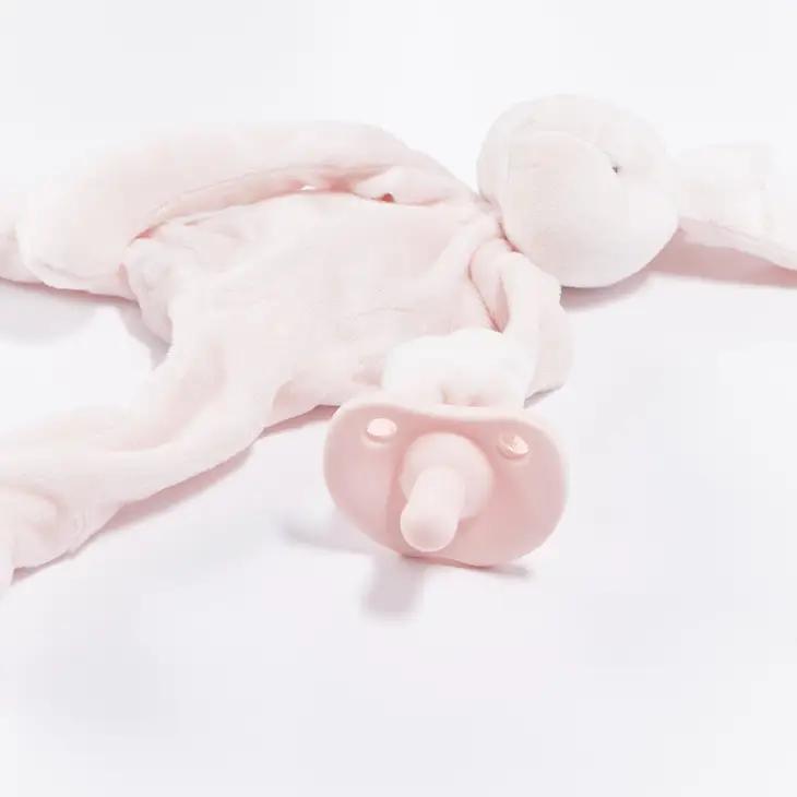 Plush Pacifier Lovey - Pink Bunny