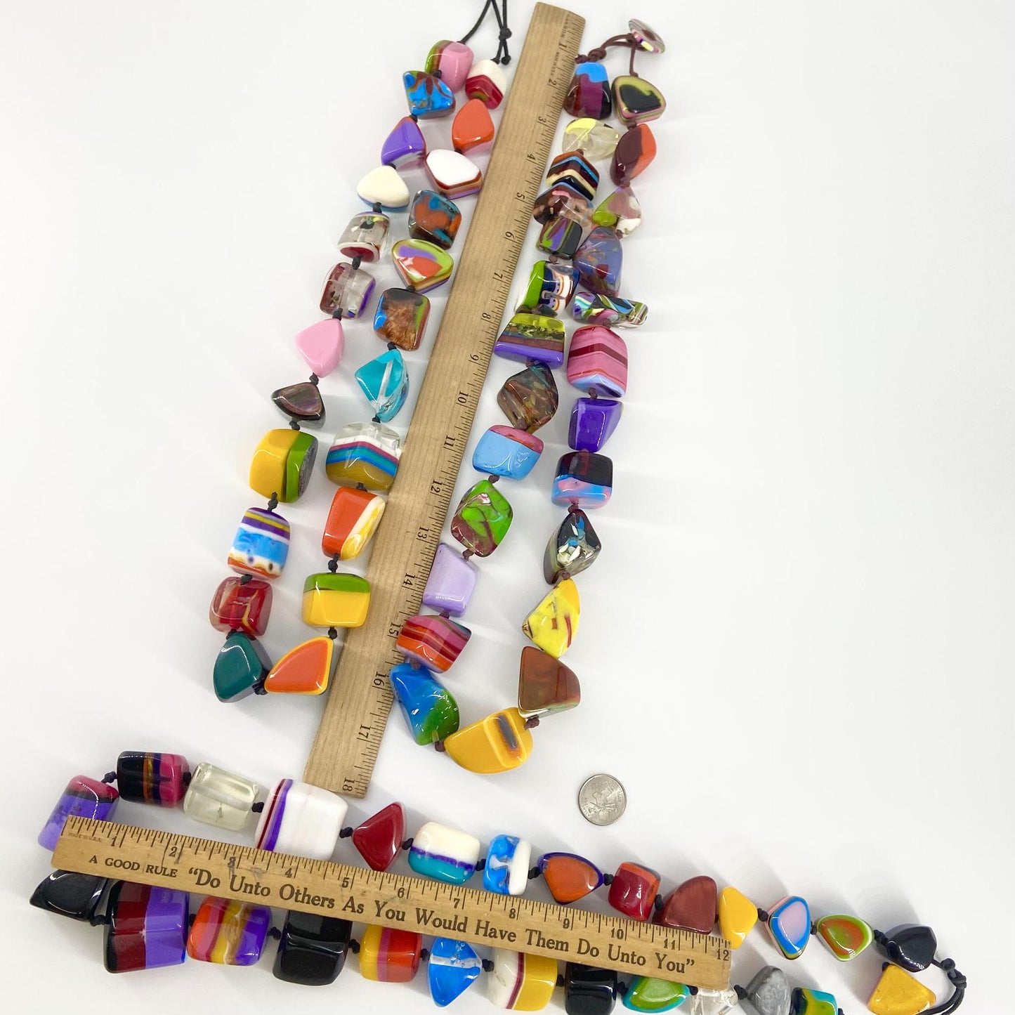 Necklace - Handknotted "Chunky" Resin Original - Handmade