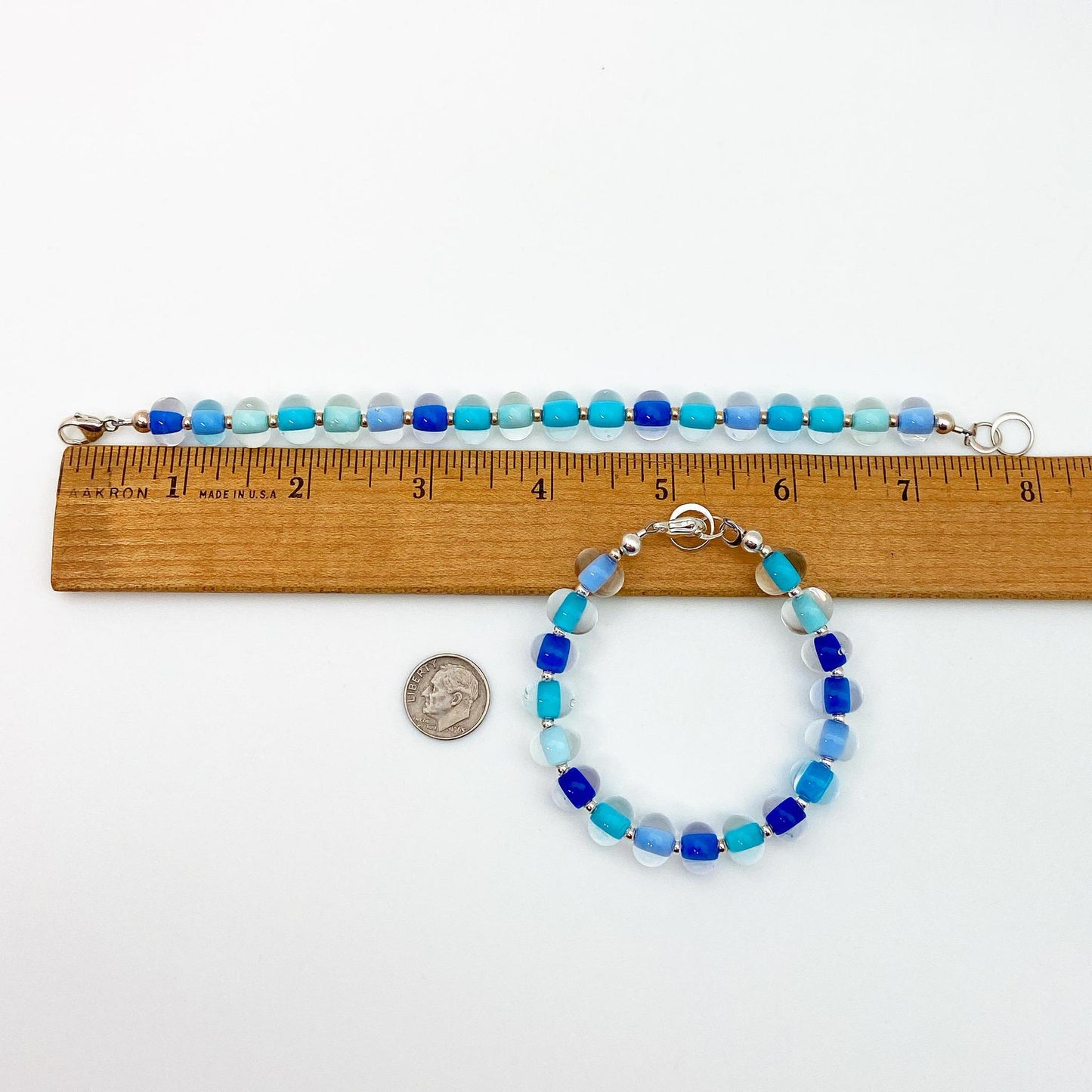 Bracelet - Glass Pearl - Blues