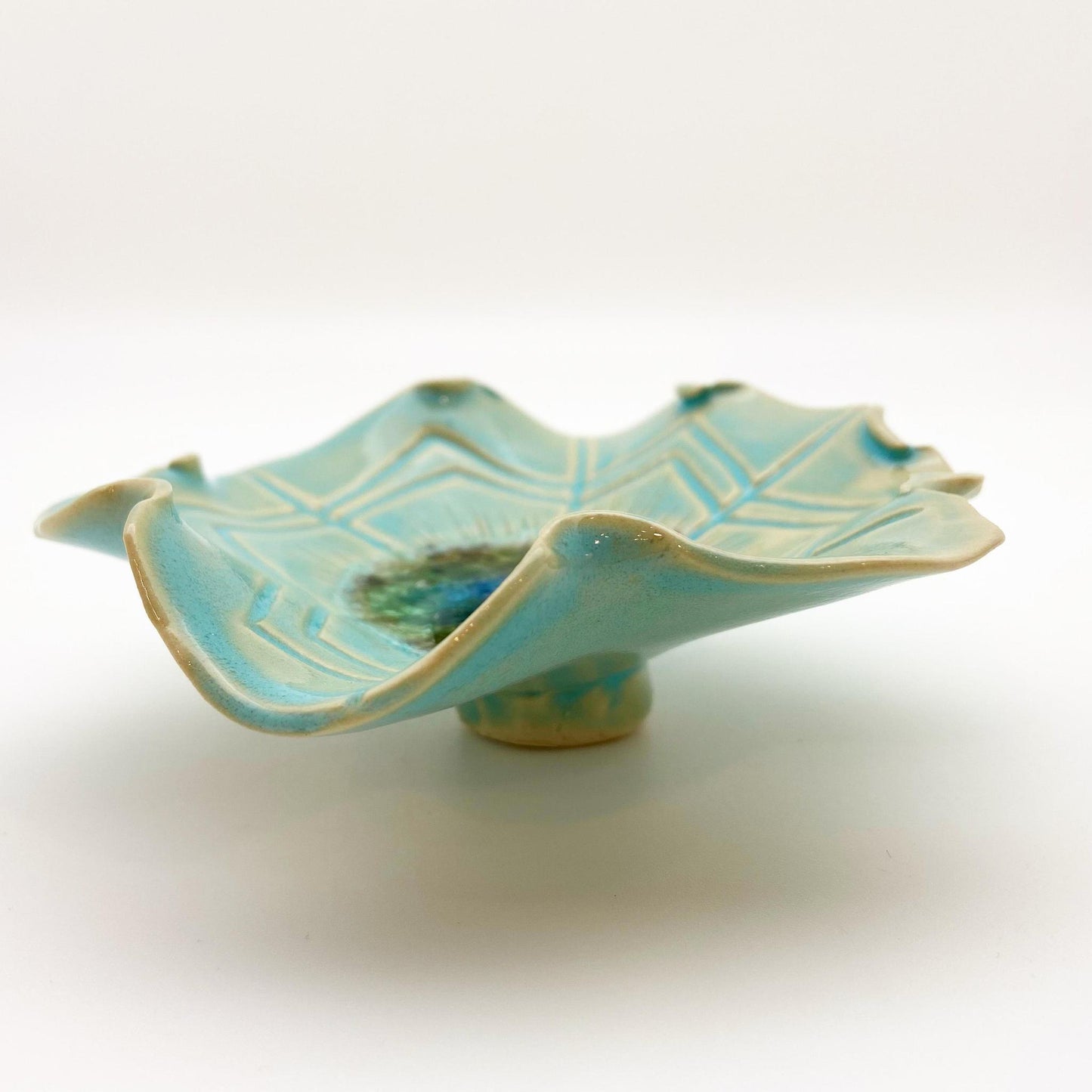 Ceramic Wall Art - "Baby Aster" - Atlantis Aqua