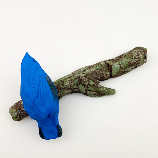 Ceramic Wall Art - Bird on Branch - One Bluebird
