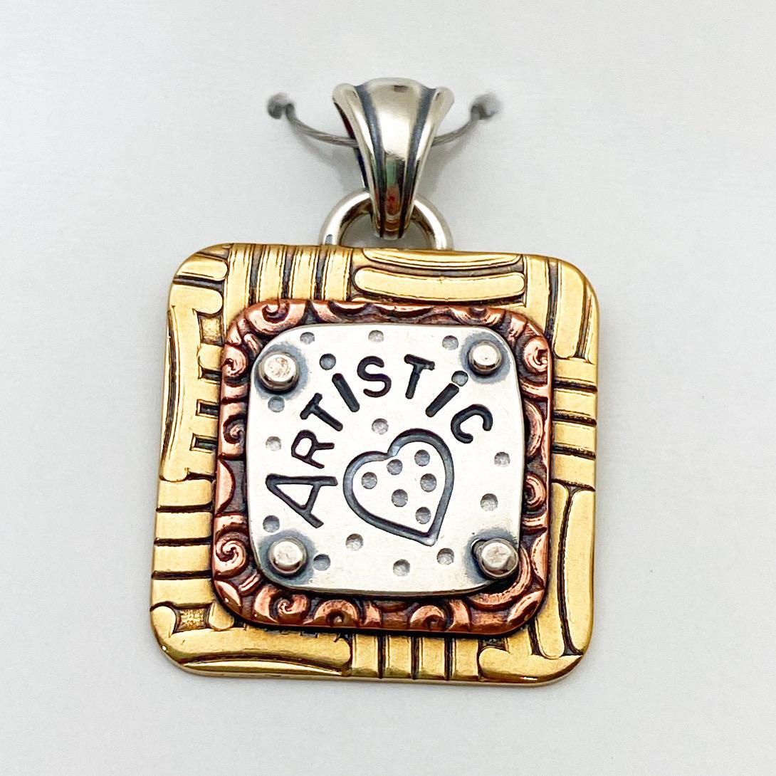Pendant - Artistic (Heart) - Small Square