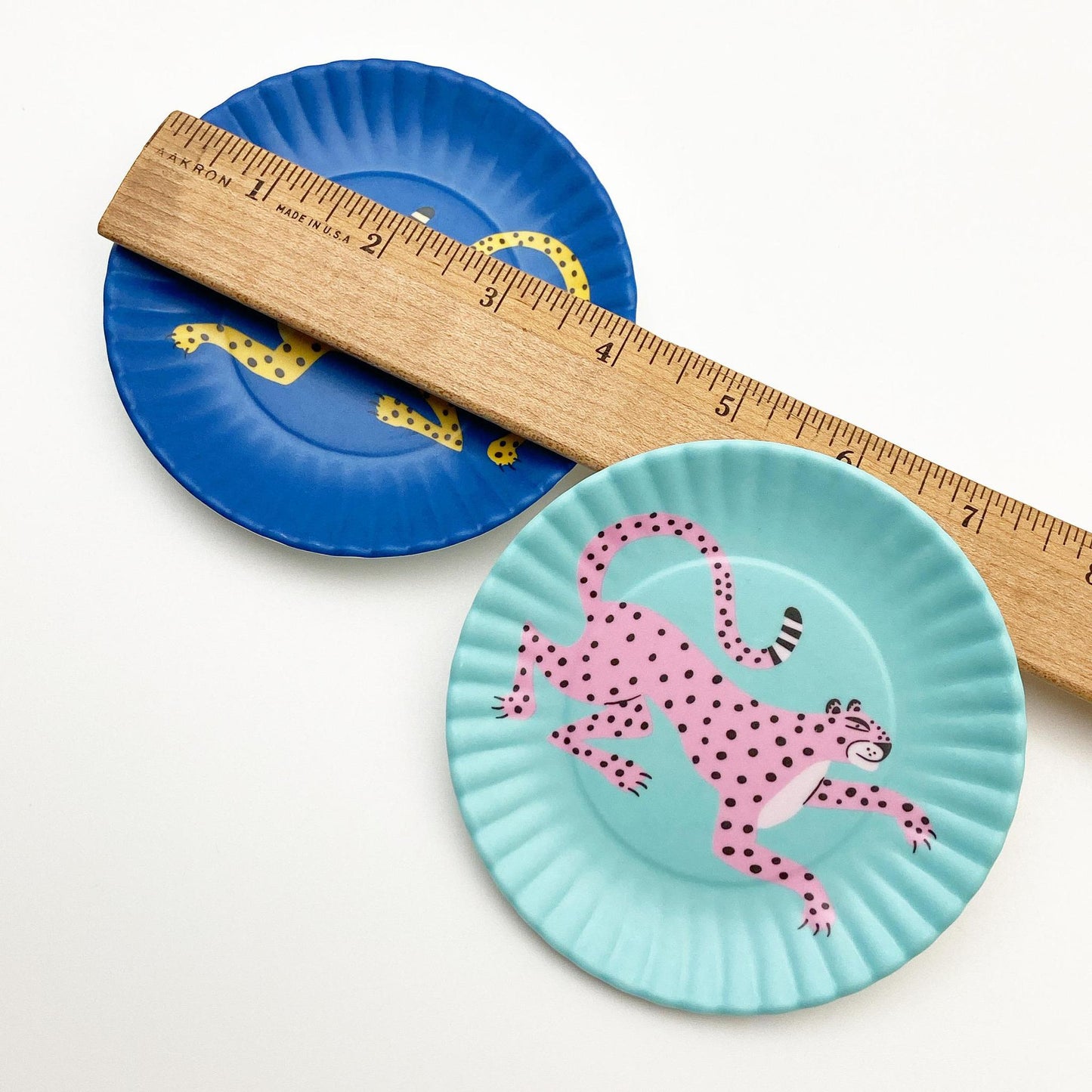 Coaster/Tidbit Tray - Melamine "Paper Plate" - Leopard on Turquoise