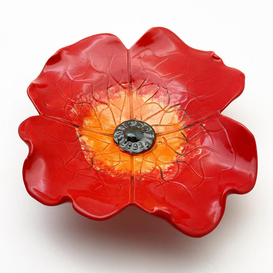 Ceramic Wall Art - Red Poppy - Small