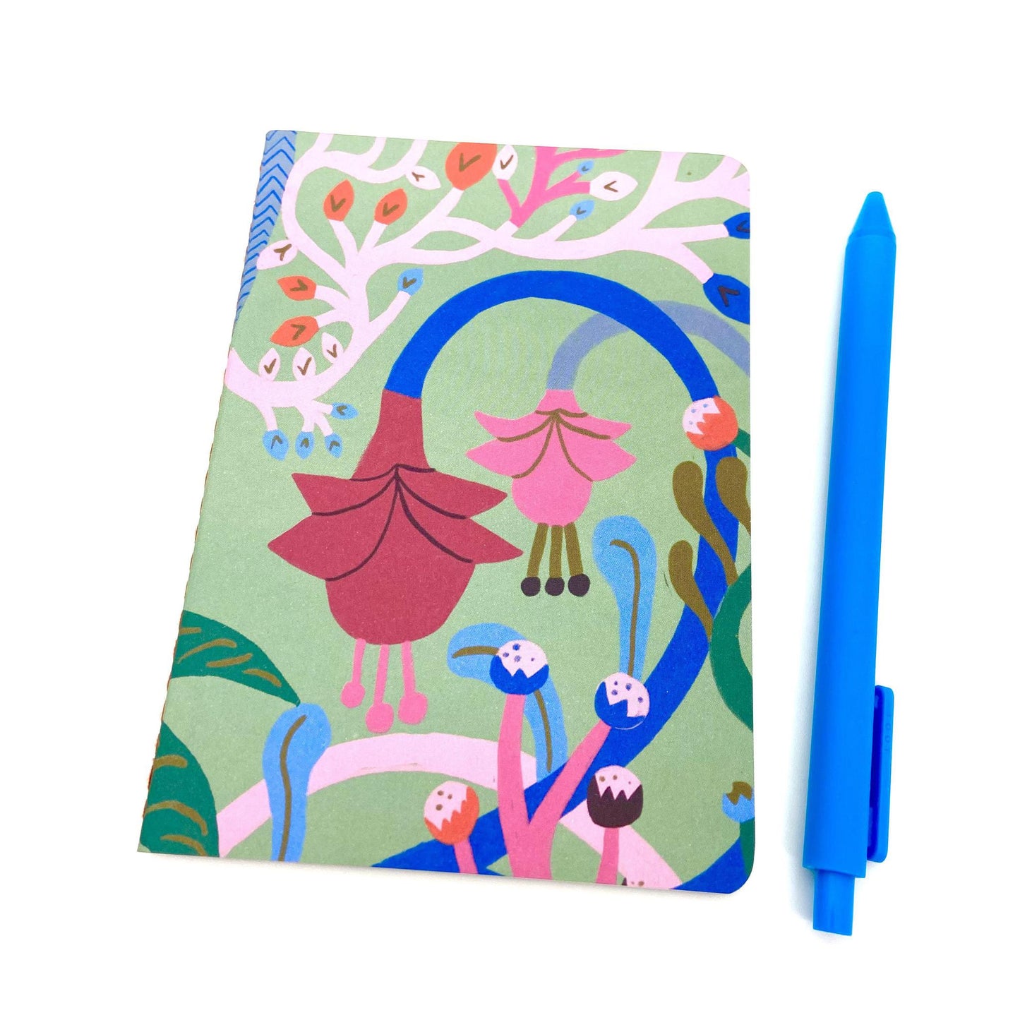 Journal - 32 Lined Pages - Floral on Green