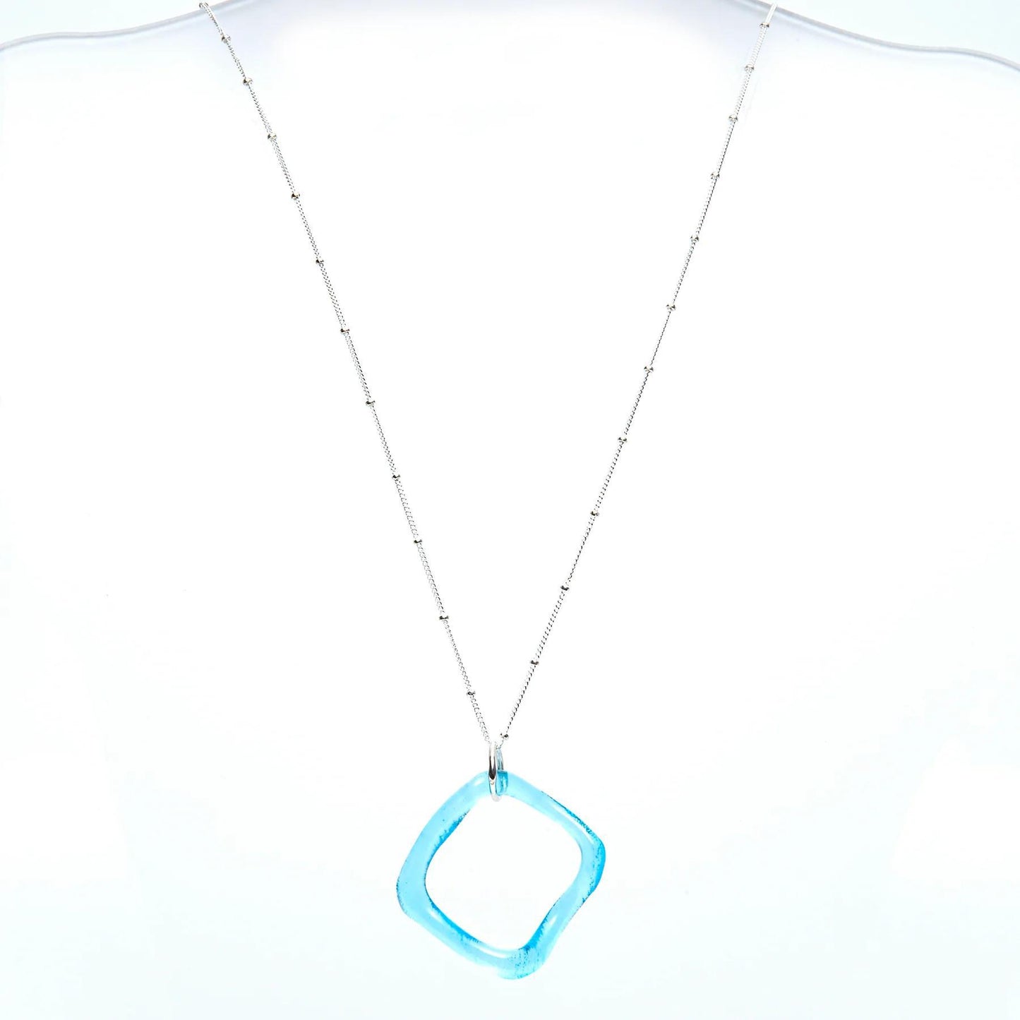 Necklace - Ruffled Bombay Gin on Sterling - Reclaimed Glass
