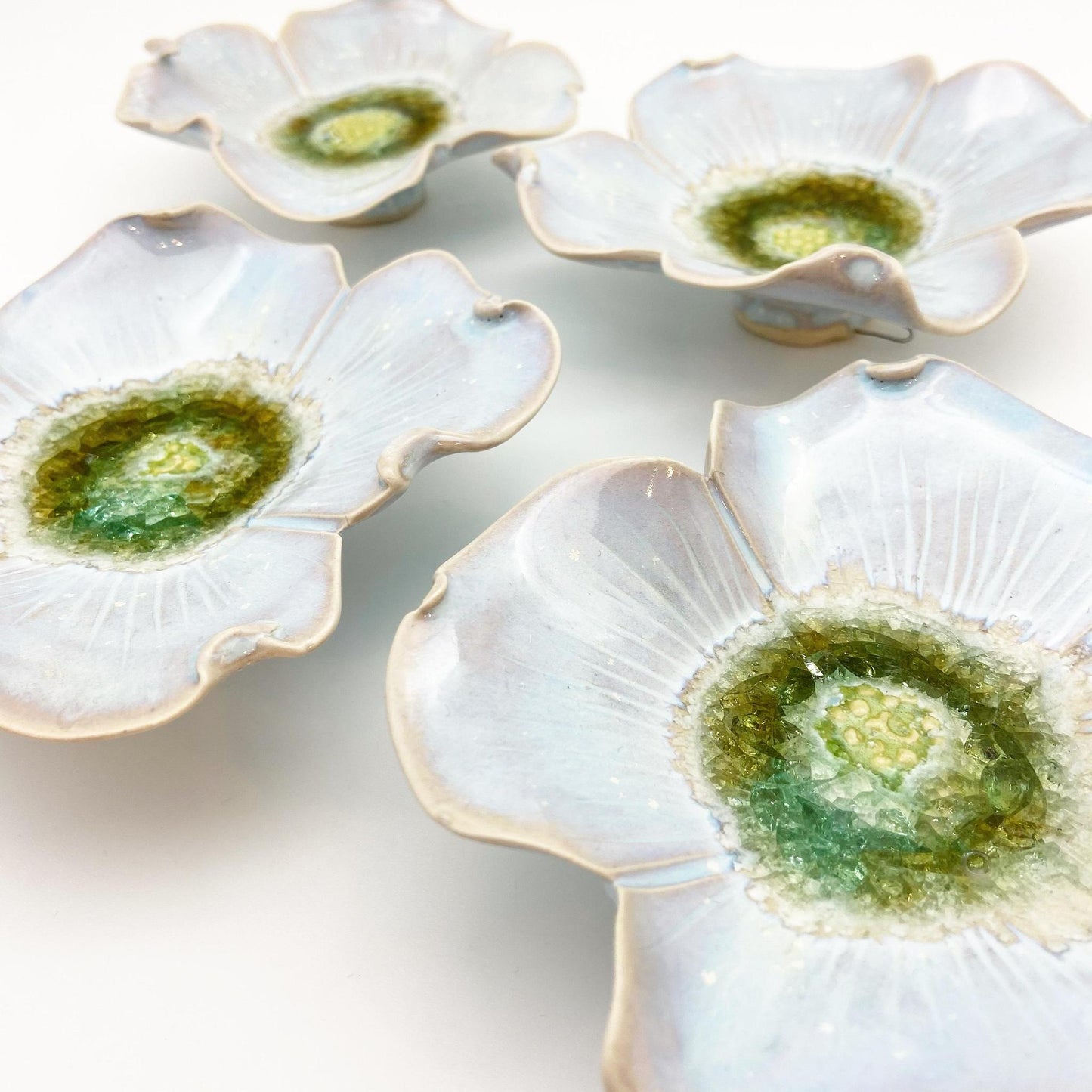 Ceramic Wall Art - "Baby Dogwood" - Nebula Blue
