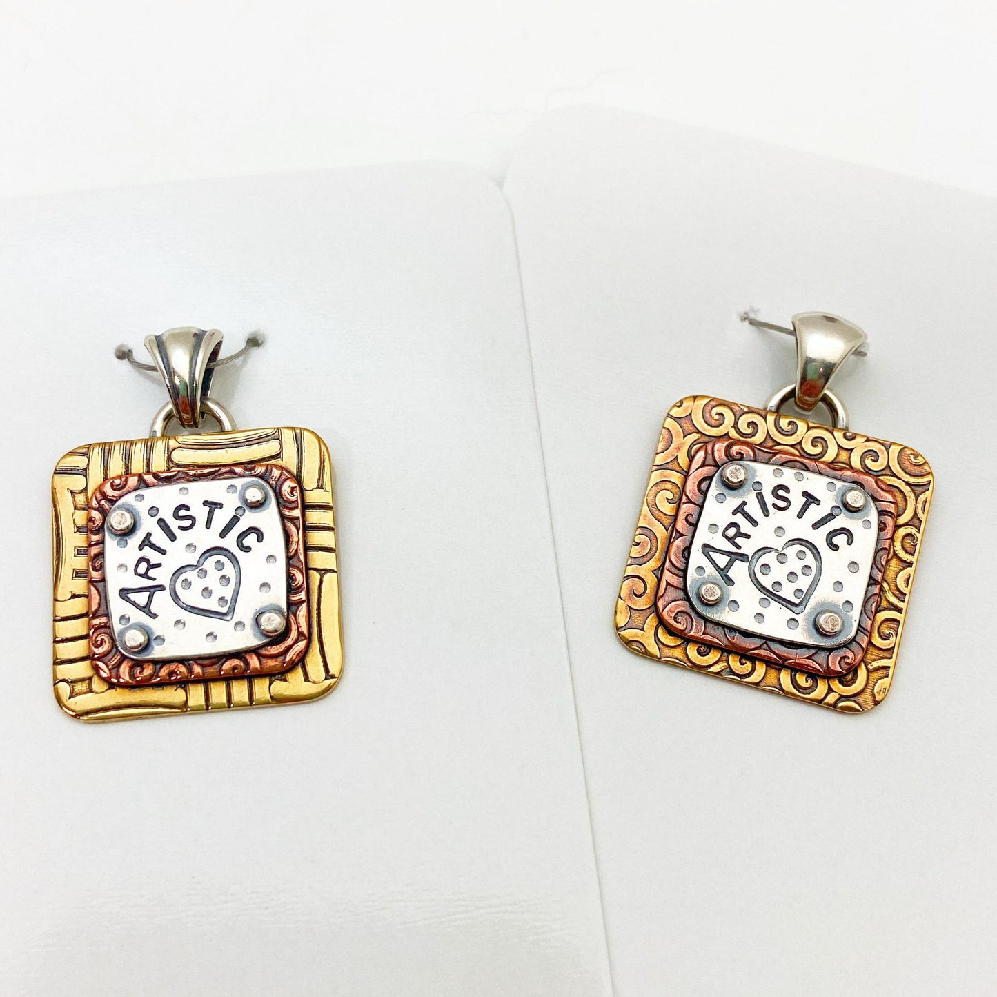 Pendant - Artistic (Heart) - Small Square